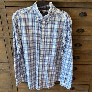 Vineyard Vines Plaid Classic Fit Tucker Shirt Sz M